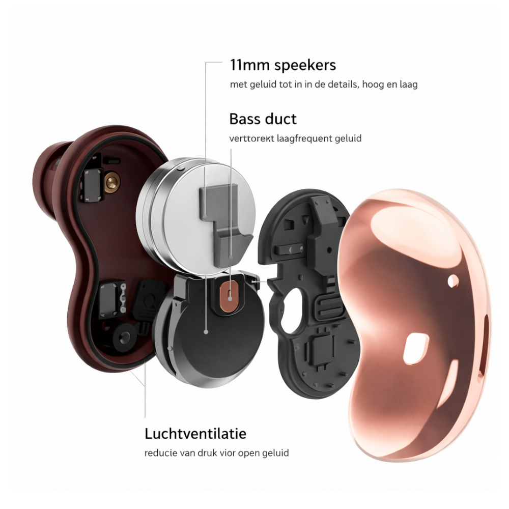 Samsung Galaxy Buds Live true wireless Bluetooth oordopjes met premium geluid, ergonomische pasvorm en lange batterijduur